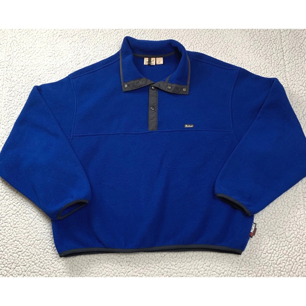 Woolrich Fleece Pullover Mens 2XL Blue Polartec Snap Neck Midweight‎ Layer